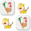 Animals matching memory game for kids